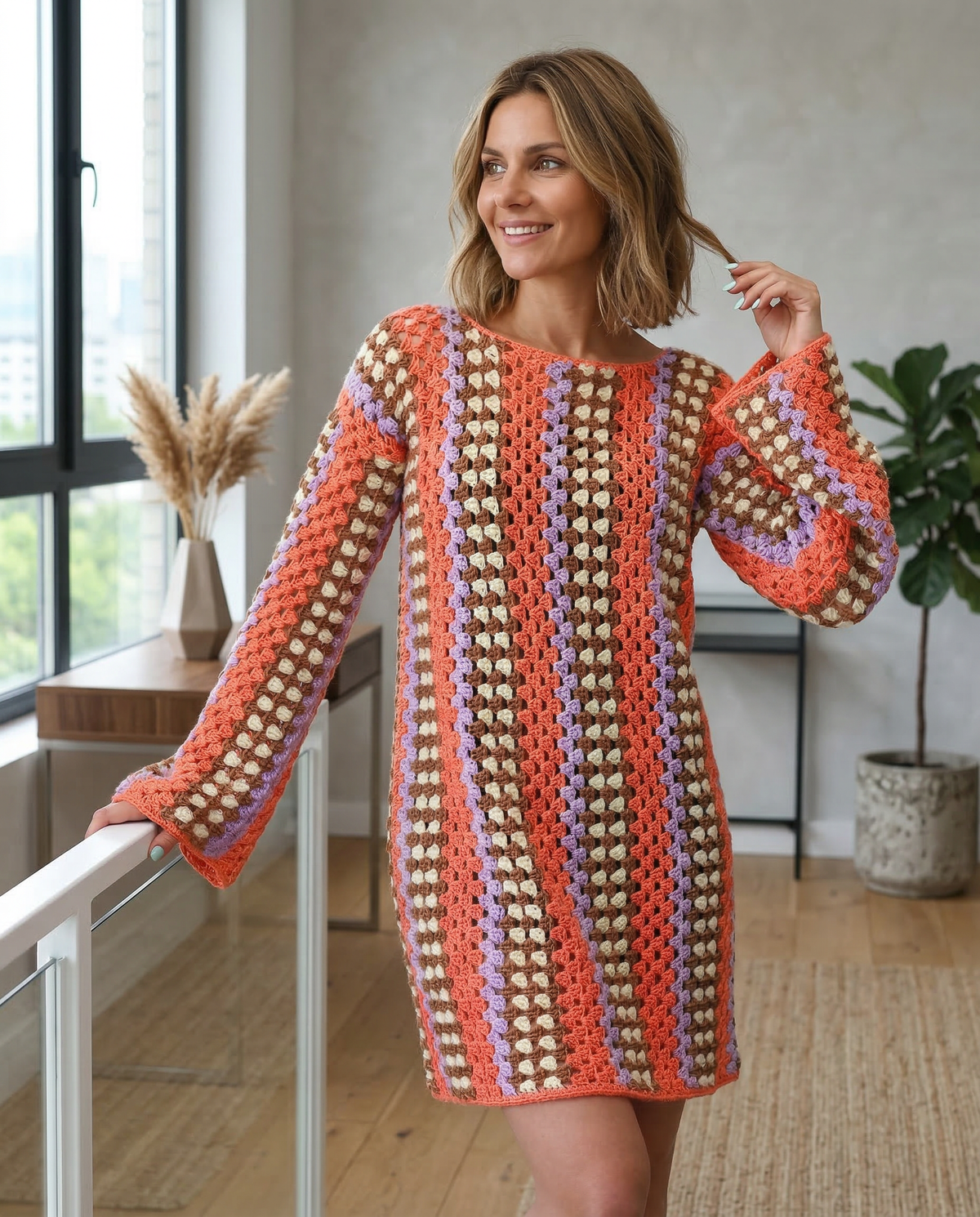 Taylor mönster för virkad klänning ✨ Festival Granny Stitch-klänning – Nybörjarvänlig – Omedelbar PDF – XS–3XL
