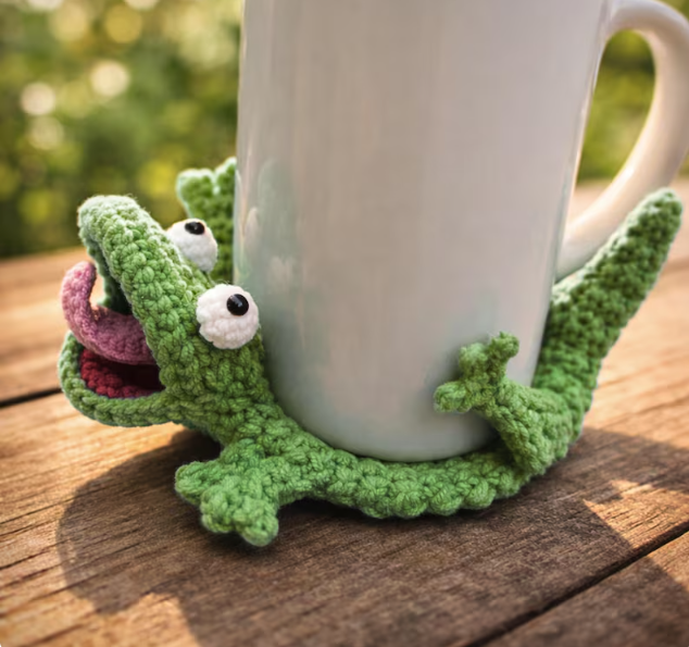 Crochet Frog Mug Hugger – PDF Pattern