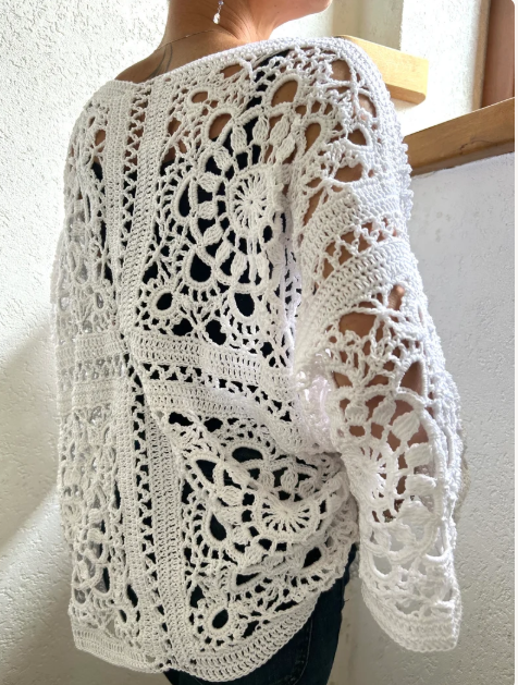 Bohemian Crochet Sweater Pattern – PDF