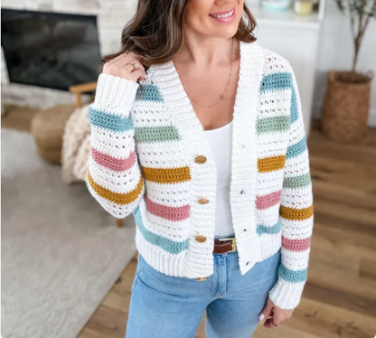 Crochet Rainbow Cardigan