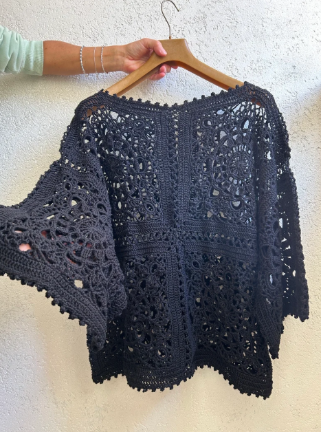 Bohemian Crochet Sweater Pattern – PDF
