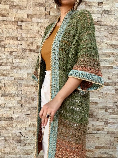 Bohemian Crochet Kimono Cardigan Pattern