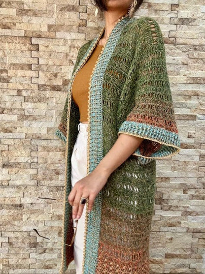 Bohemian Crochet Kimono Cardigan Pattern