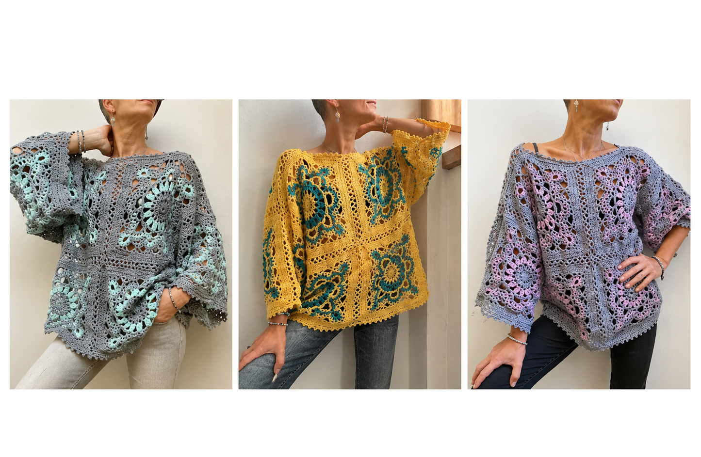 Bohemian Crochet Sweater Pattern – PDF