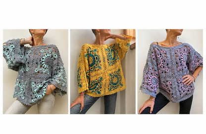 Bohemian Crochet Sweater Pattern – PDF
