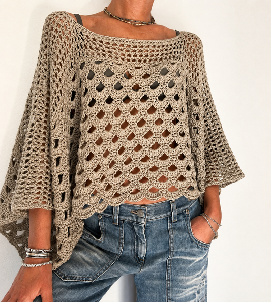 Crochet Mesh Poncho Pattern PDF
