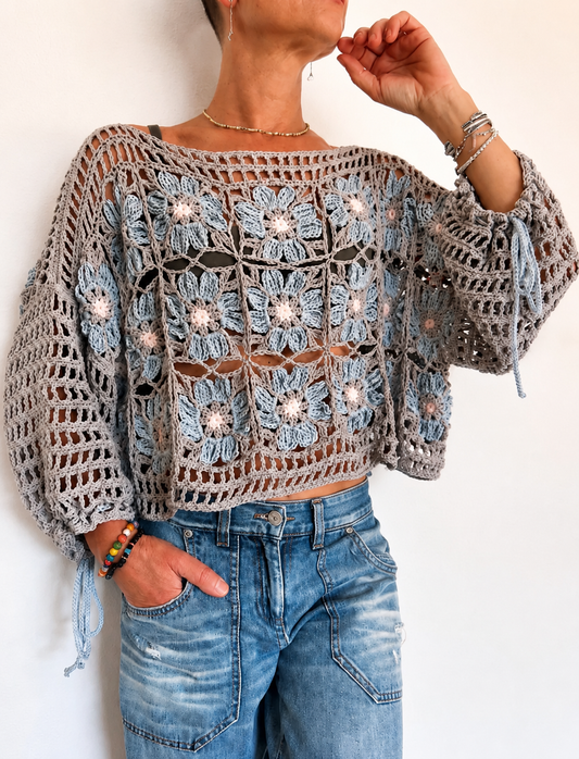 Crochet Daisy Blossom Sweater Pattern