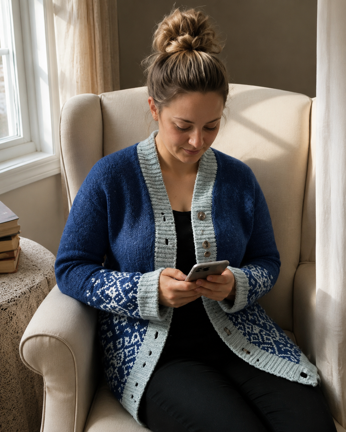Anleitung für gehäkelten Fair-Isle-Cardigan „Nordelle“ – PDF-Download