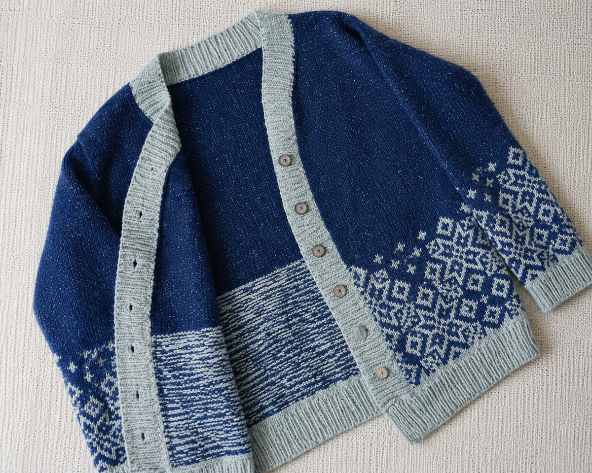 Anleitung für gehäkelten Fair-Isle-Cardigan „Nordelle“ – PDF-Download