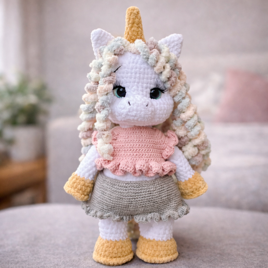 Enhjørning & Hest Hæklemønster – 2 i 1 Amigurumi PDF med Tøj