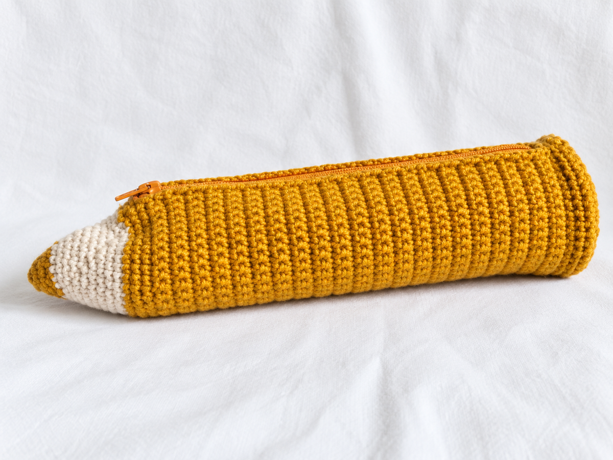 Crochet Pencil Case Pattern PDF – Pencil Shaped Pouch Digital Download